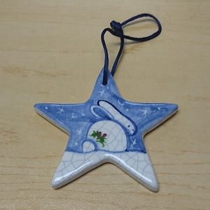 Dedham Pottery star Christmas ornament
